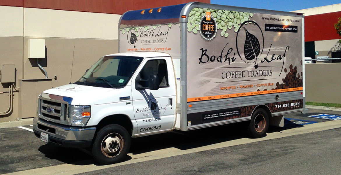 Box Truck Wrap for Bodhi Leaf Coffee Traders