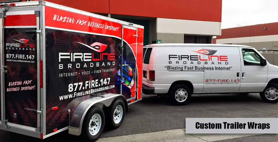 Cargo Trailer Wrap for Fireline Broadband - Monster Image