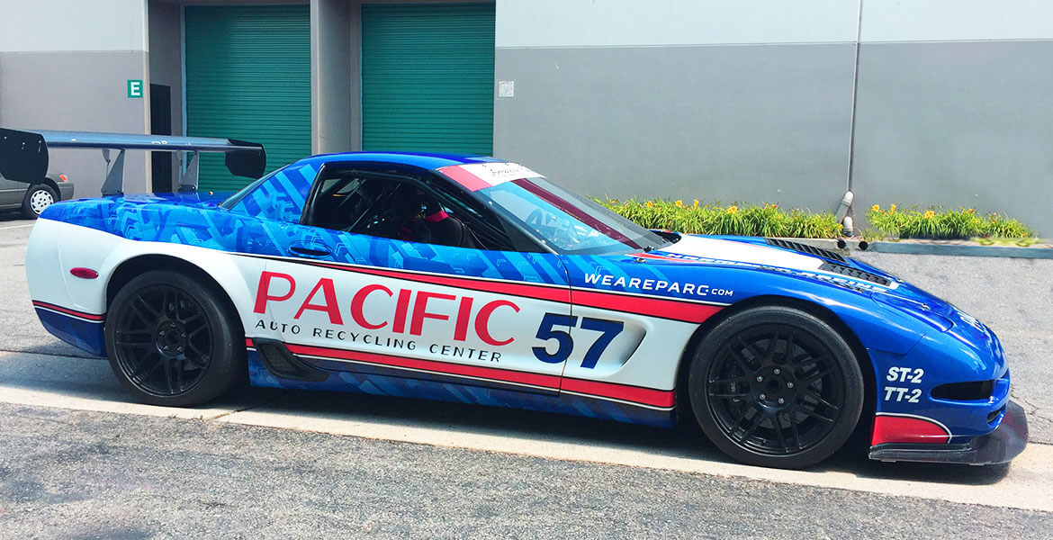 RACE CAR WRAP for PACIFIC AUTO RECYCLING CENTER