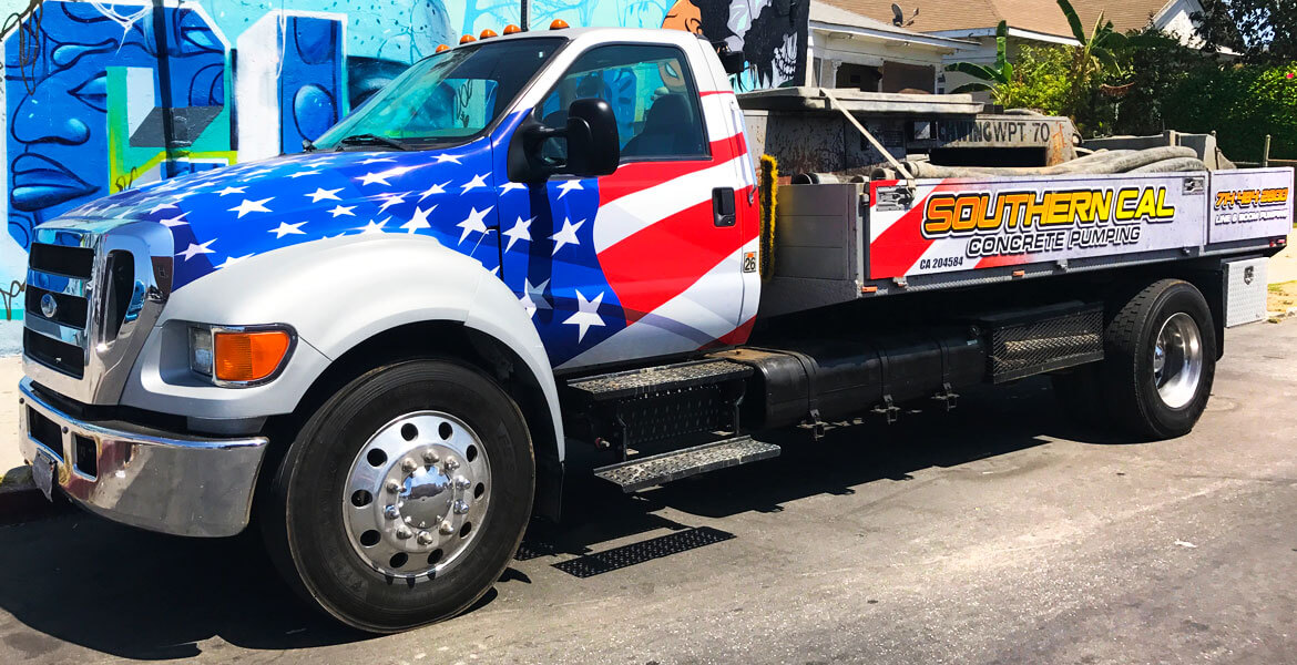 Large Fleet Wrap for Southern Cal Concrete Pumping