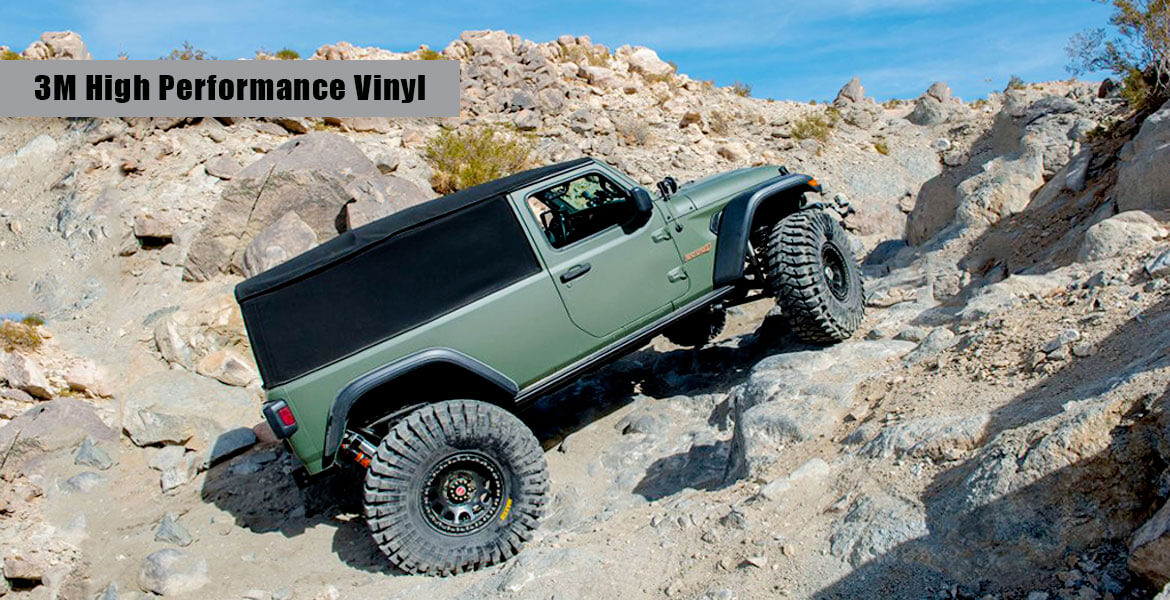 Matte Military Green Jeep Wrangler Wrap truck wraps