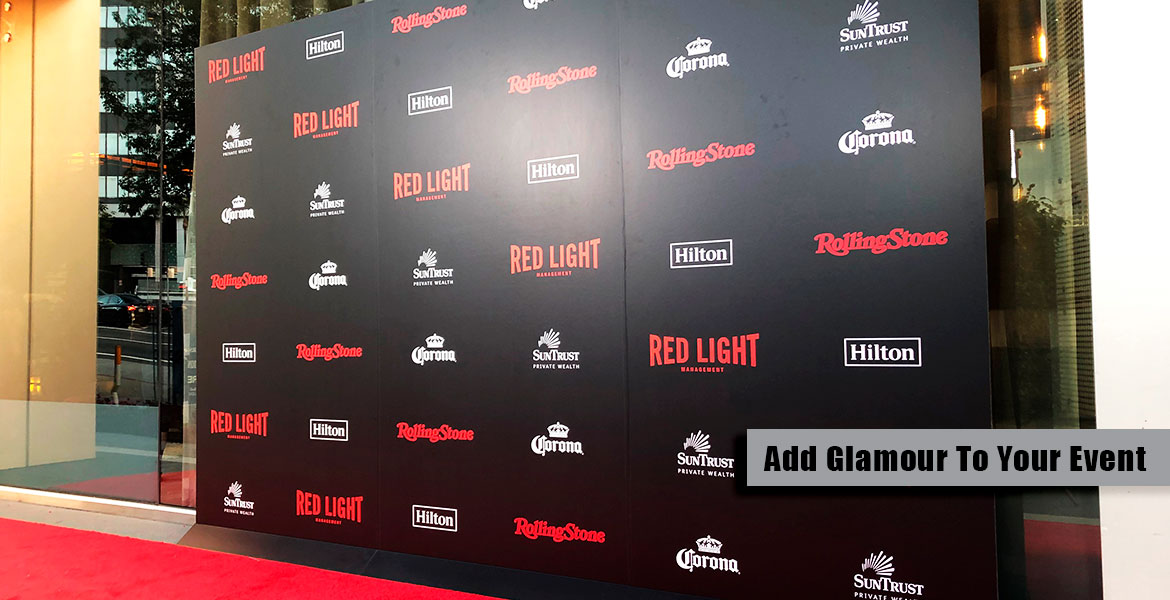 GRAMMYS RED CARPET STEP AND REPEAT WALL