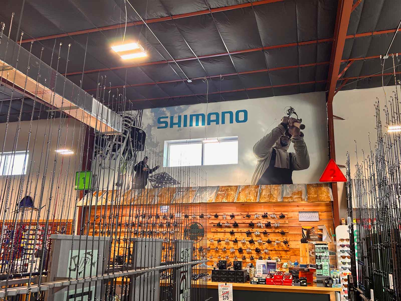 Custom Retail Store Wall Graphics for Shimano Fishing 1 Custom Retail Wall Graphics