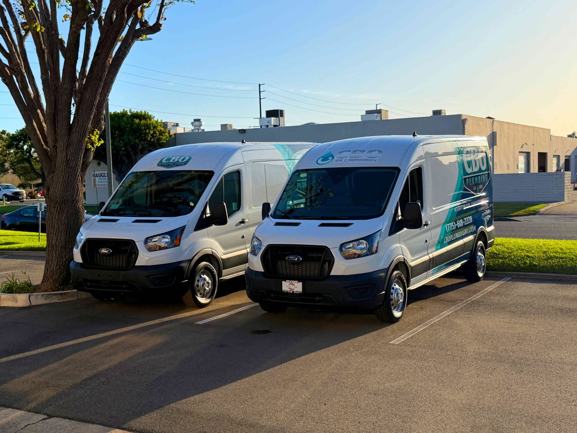 Partial Van Wrap Fleet For CBO Plumbing 5 Custom Work Van Graphics