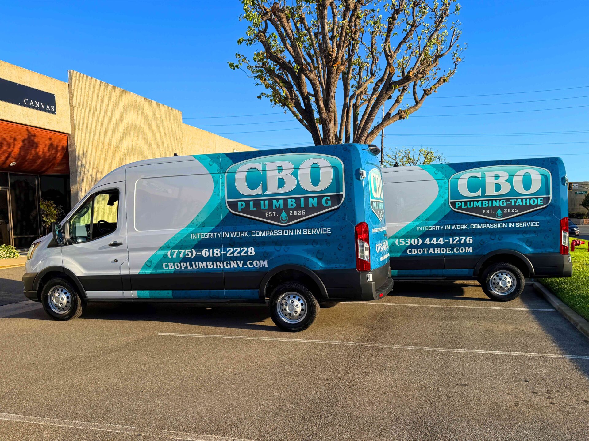 Partial Van Wrap Fleet For CBO Plumbing 6 Custom Work Vehicle Graphics
