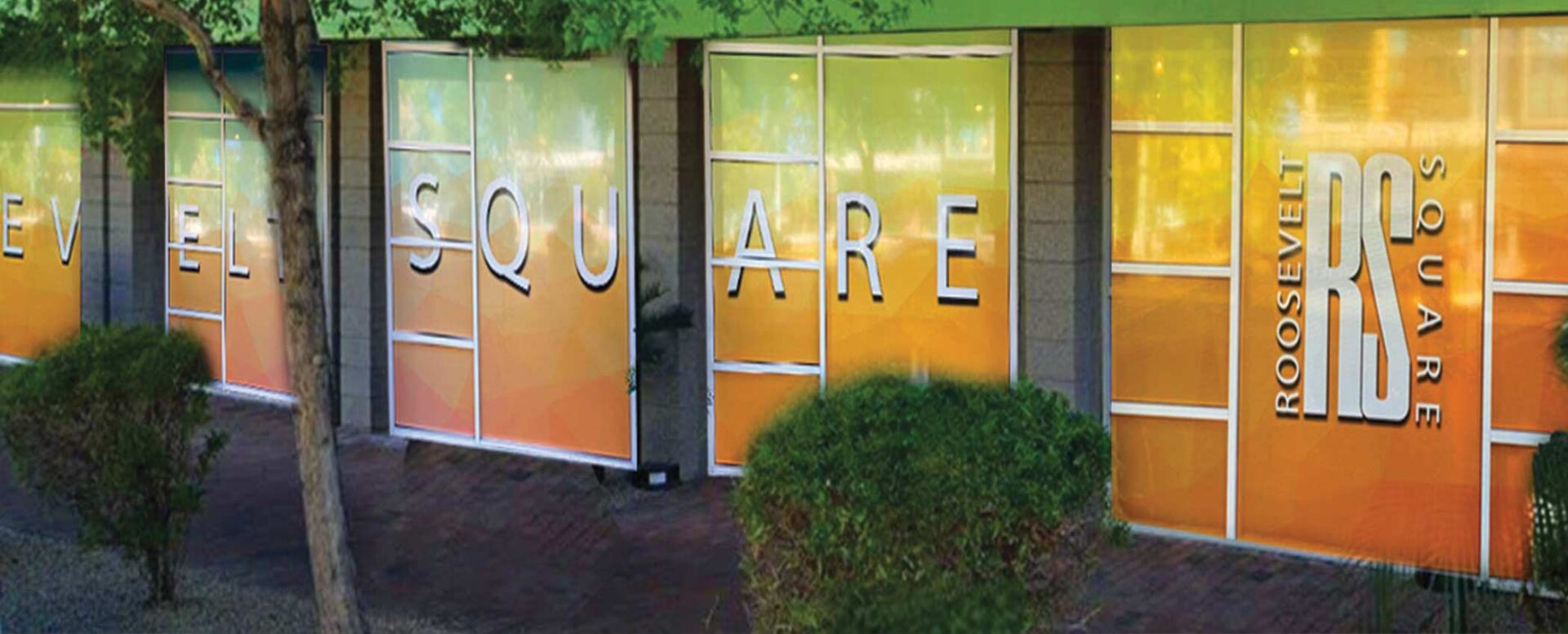 Exterior perforated window vinyl
