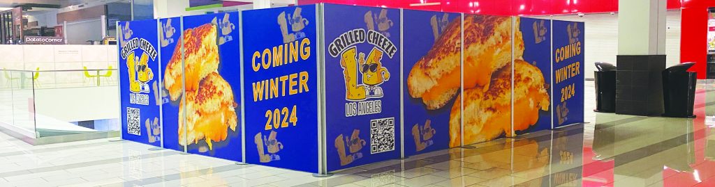 TEMPORARY KIOSK BARRICADE FOR GRILLED CHEEZE L.A. 1 Wall barricade for Grilled Cheese LA