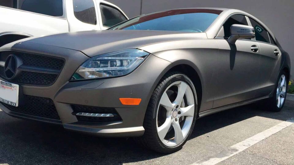 Mercedes CLS Metallic Gray Color Change Vehicle Wrap