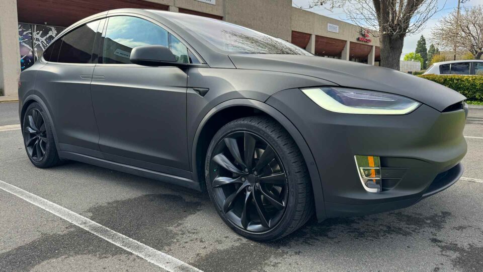 Tesla Matte Black Color Change Vehicle Wrap