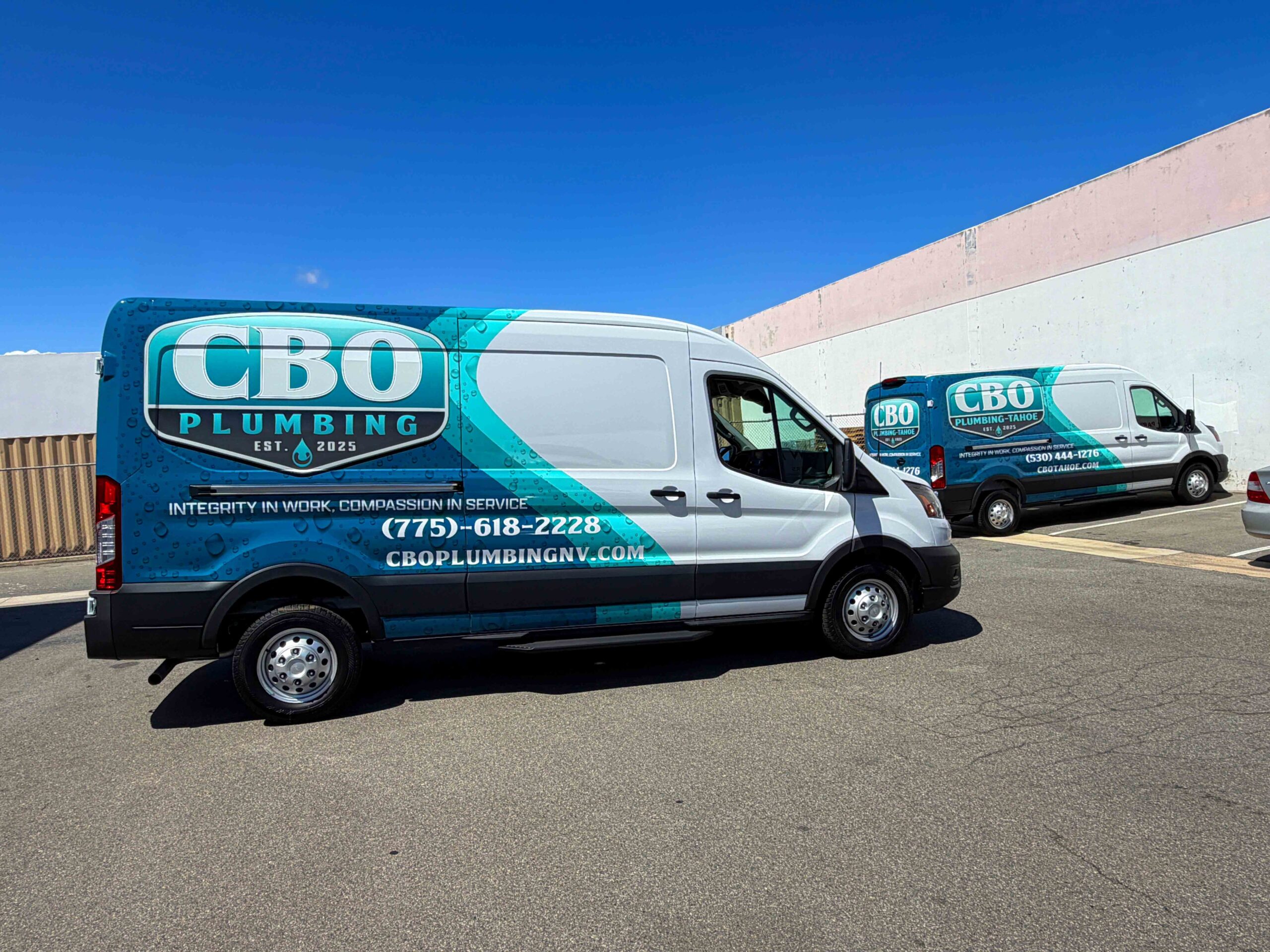 Partial Van Wrap Fleet For CBO Plumbing 2 Partial Vehicle Wrap