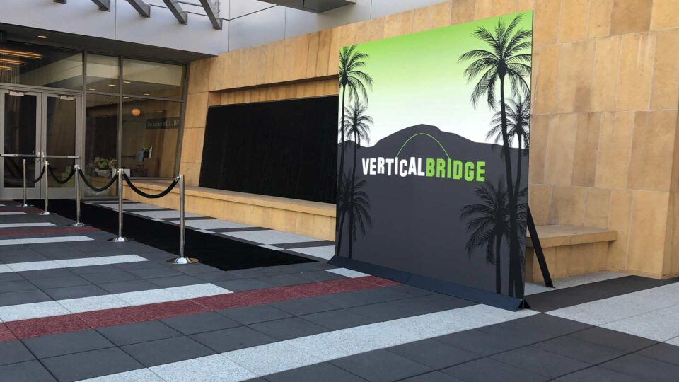 Vertical Bridge gatorboard media wall for red carpet event