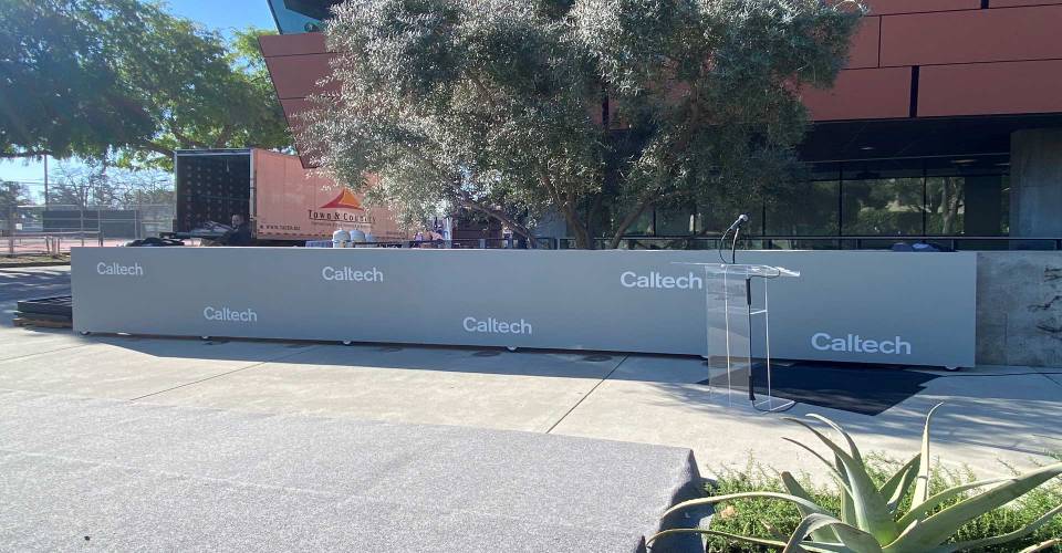 Caltech constructed wall barricade
