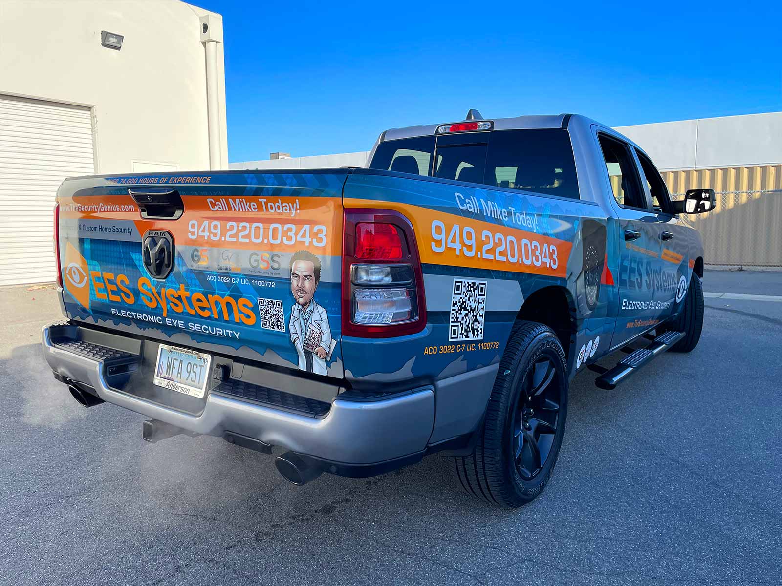 Custom Partial Wrap for Electronic Eye Security 5 dodge partial truck wrap