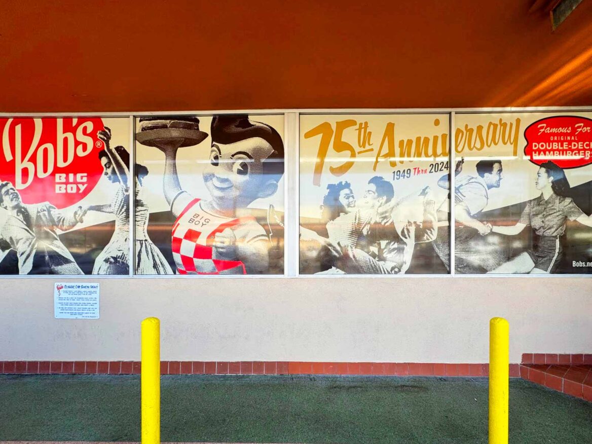 Front Window Pop Work Storefront Window Graphics For Bobs Big Boy Restaurant