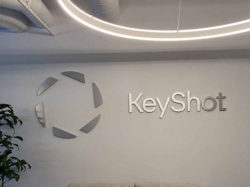 Elevate Your Brand with Custom Raised Letter Signs 1 metal lobby sign for Keyshot Inc