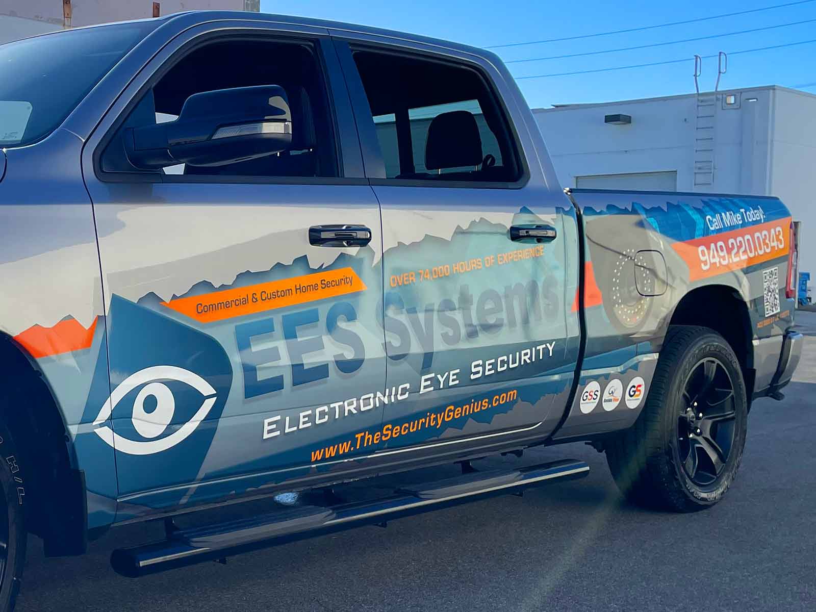 Custom Partial Wrap for Electronic Eye Security 2 partial truck vinyl wrap