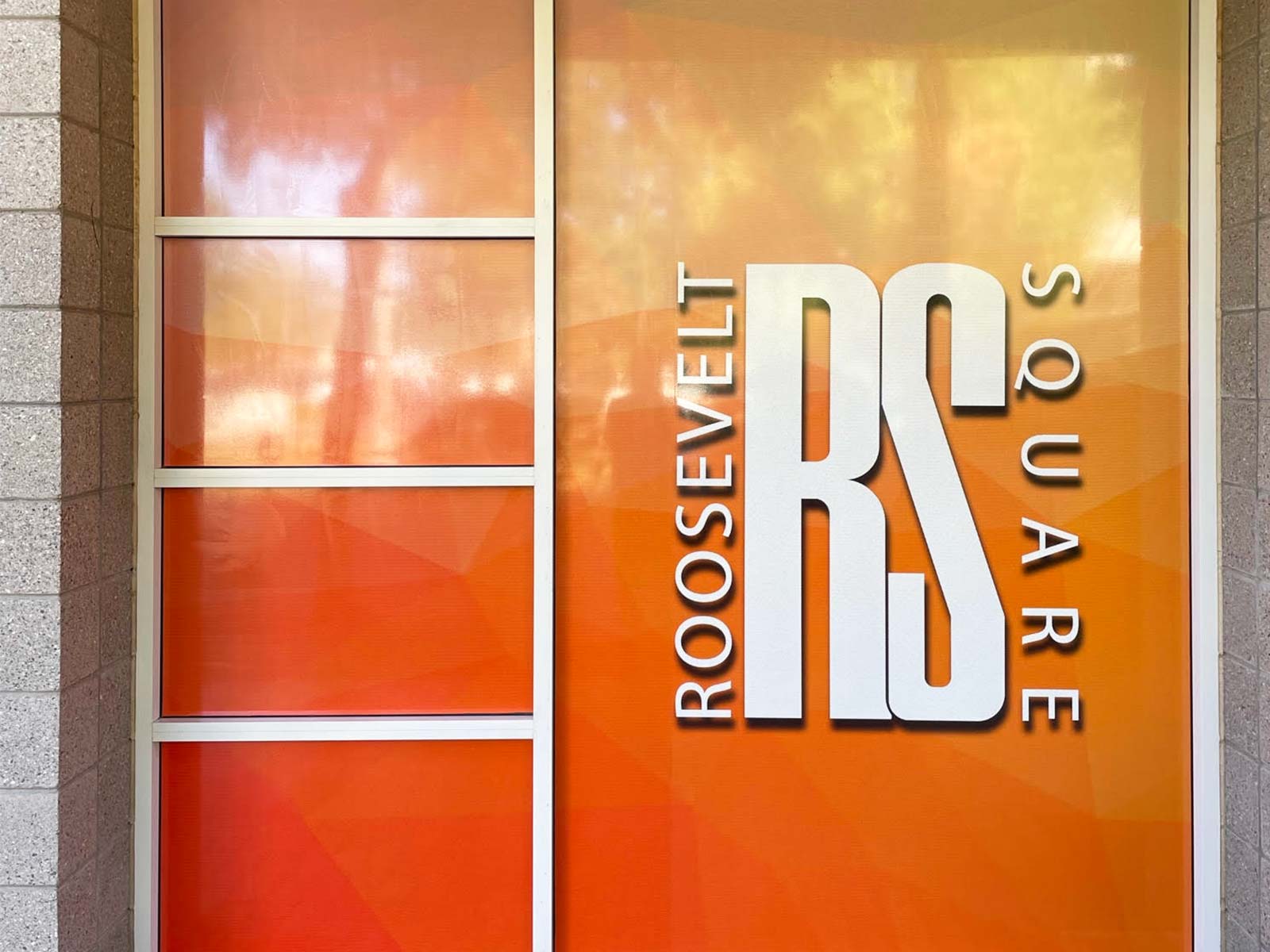 Custom Walls and Window Graphics For Roosevelt Square, Phoenix, AZ 1 perforated window graphics