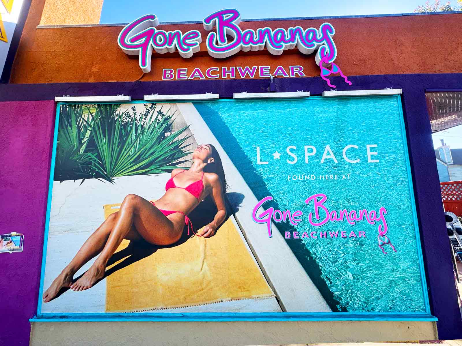 Retail Store Graphics for Gone Bananas Beachwear 6 retail window displays