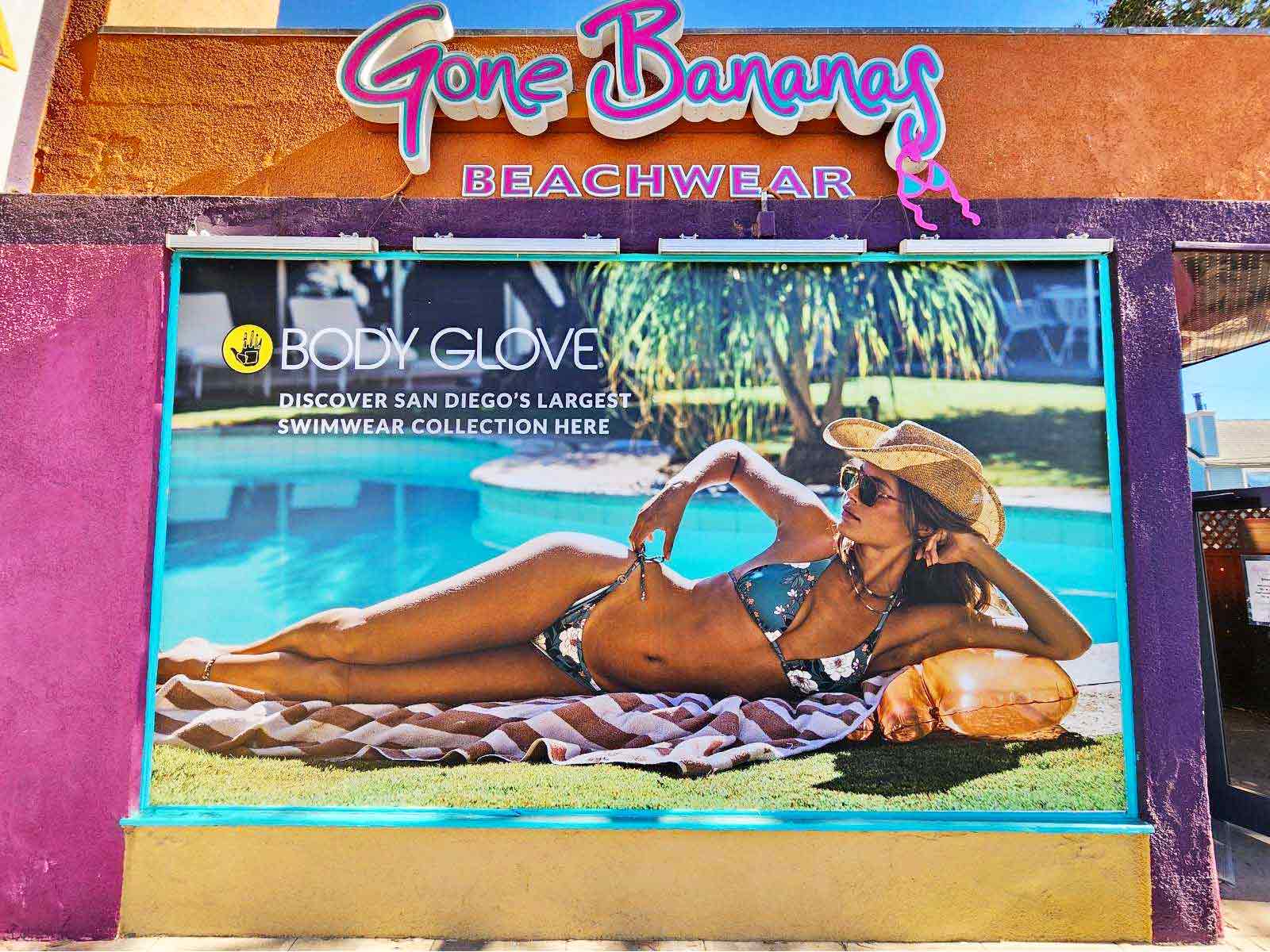Retail Store Graphics for Gone Bananas Beachwear 3 retail window graphics