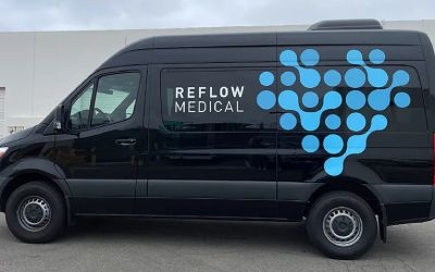 Van with vinyl decals